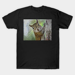 Staring Squirrel Digital Painting T-Shirt